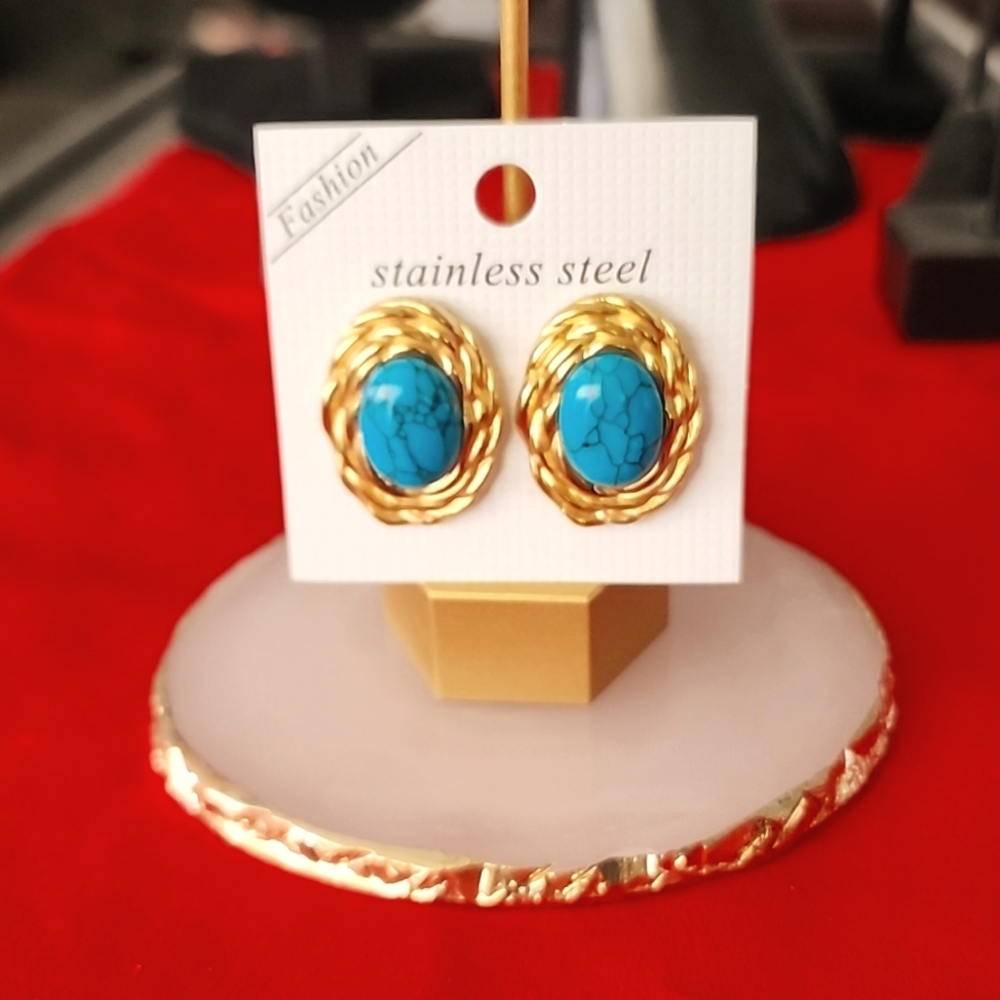 Gold & Turquoise Earrings